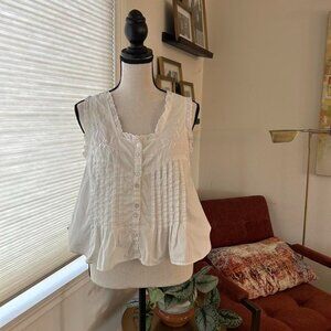 Women's White and Pink Blouse